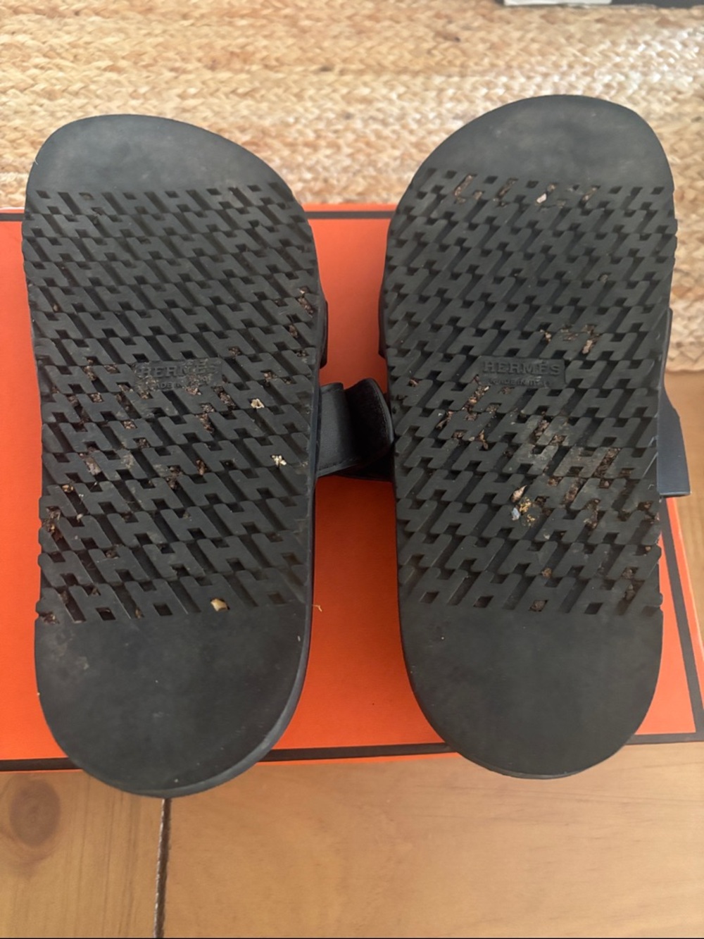 Black Leather sandals 38 - Picture 4 of 6